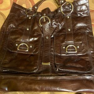 Kenneth Cole Brown leather tote bag